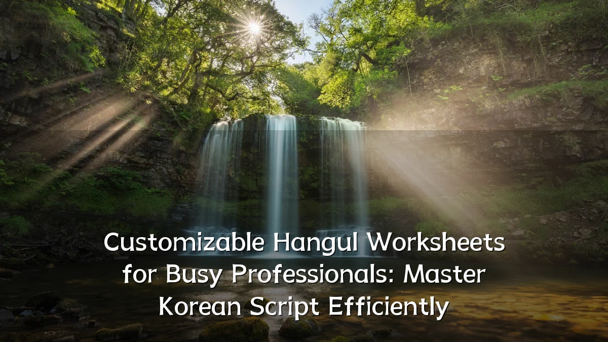 Customizable Hangul Worksheets for Busy Professionals: Master Korean Script Efficiently