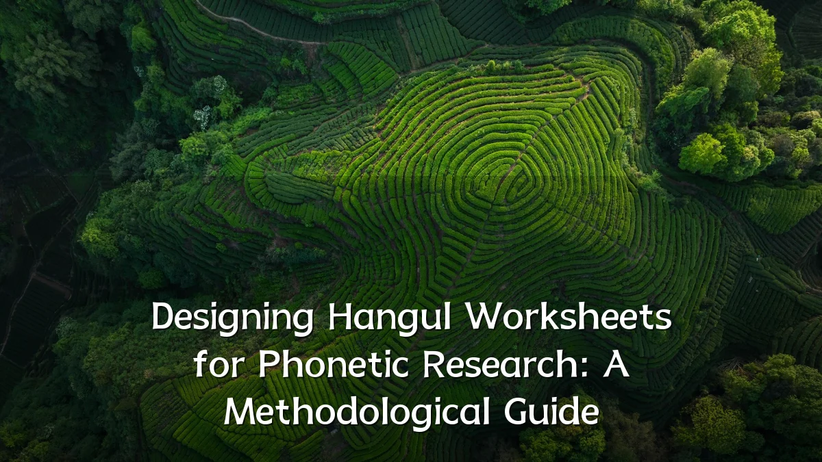 Designing Hangul Worksheets for Phonetic Research: A Methodological Guide